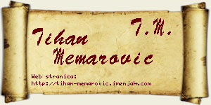 Tihan Memarović vizit kartica